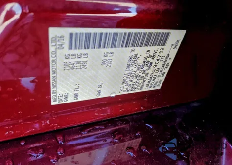 2016 Nissan Maxima 3.5S z USA, uszkodzony, nr VIN 1N4AA6AP3GC904732